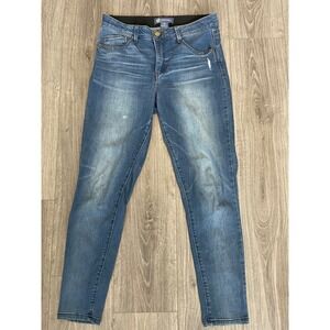 Democracy Skinny Jeans Size 10 Blue Distressed Ab'solution Stretch Casual
